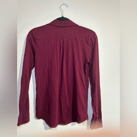 LOFT Burgundy Button-Down Long Sleeve Shirt Women’s XS - Picture 4 of 7